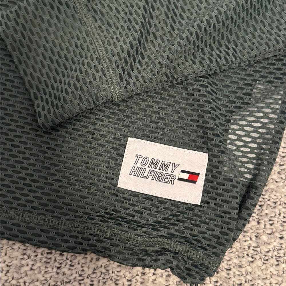 Tommy Hilfiger Sport Mesh Hoodie Sage Green – Size M - Picture 2 of 5